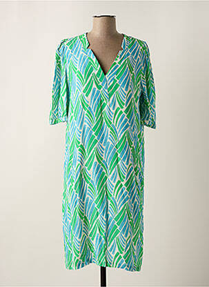 Rochie midi croială fluidă mâneci scurte verde SIGNE NATURE femeie