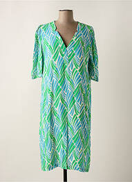 Rochie midi croială fluidă mâneci scurte verde SIGNE NATURE femeie
