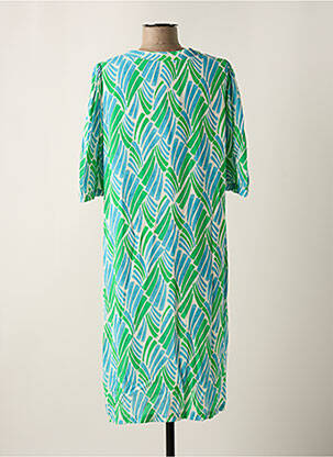 Rochie midi croială fluidă mâneci scurte verde SIGNE NATURE femeie
