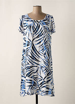 Rochie midi croială fluidă mâneci scurte albastru PAUSE CAFE femeie