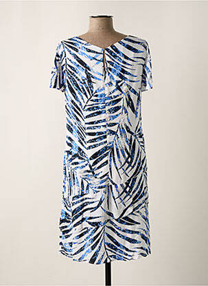 Rochie midi croială fluidă mâneci scurte albastru PAUSE CAFE femeie