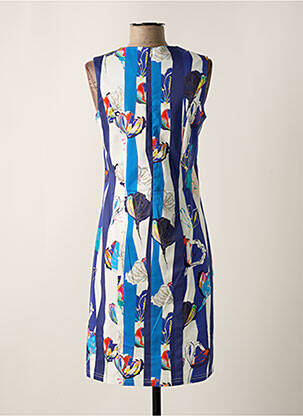 Rochie midi imprimeu floral fără mâneci albastru FRANCE RIVOIRE femeie