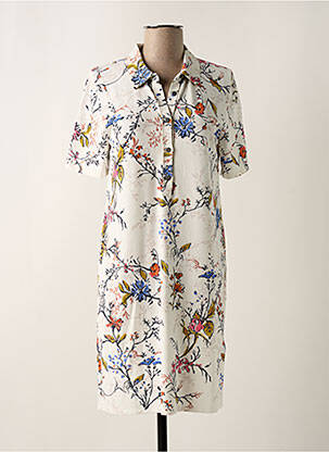 Rochie midi imprimeu floral mâneci scurte bej IVKO femeie