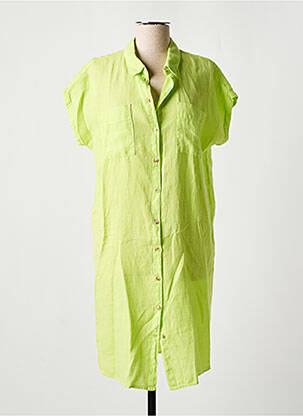 Rochie midi croială fluidă mâneci scurte verde SIGNE NATURE femeie