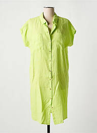 Rochie midi croială fluidă mâneci scurte verde SIGNE NATURE femeie