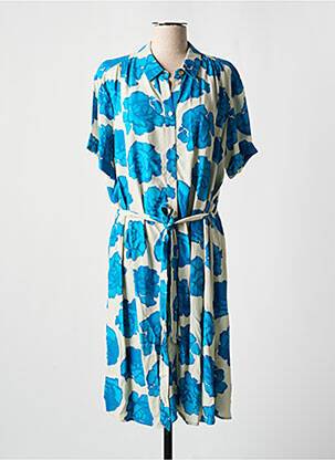 Rochie midi imprimeu floral mâneci scurte albastru FABIENNE CHAPOT femeie