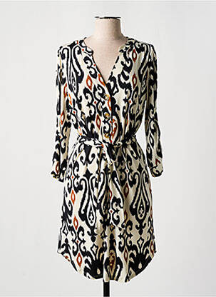 Rochie midi mâneci 3/4 mâneci 3/4 bej K-DESIGN femeie
