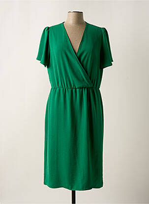 Rochie midi țesătură crep mâneci scurte verde TINTA STYLE femeie