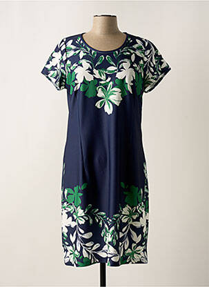 Rochie midi imprimeu floral mâneci scurte albastru GREGORY PAT femeie