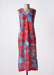 Rochie lungă imprimeu floral fără mâneci roșu MALOKA femeie