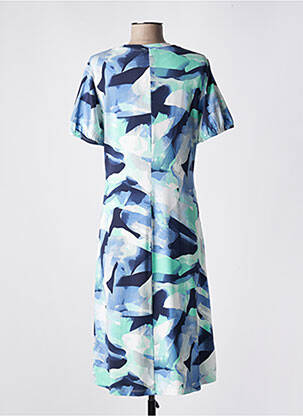 Rochie midi imprimeu fantezie mâneci scurte albastru BRANDTEX femeie