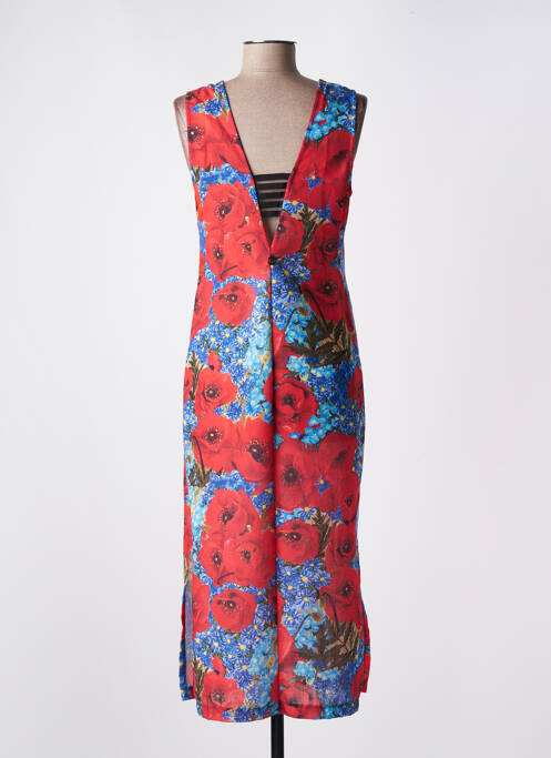 Rochie lungă imprimeu floral fără mâneci roșu MALOKA femme