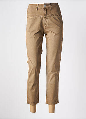 Pantalon 7/8 închidere cu fermoar sub clapetă cu nasturi bej CLOSED femeie