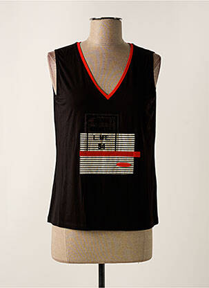 Top țesătură jersey fără mâneci negru POUPEE CHIC femeie