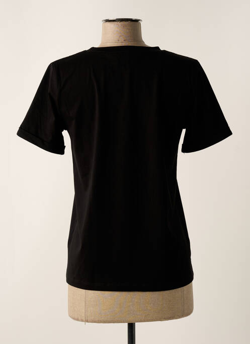 Tricou imprimeu fantezie mâneci scurte negru LEO & UGO femme