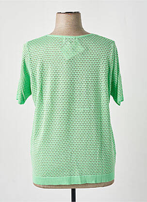 Pulover croială cambrată mâneci scurte verde LEO & UGO femeie