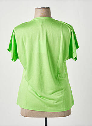 Tricou croială dreaptă mâneci scurte verde LEO & UGO femeie