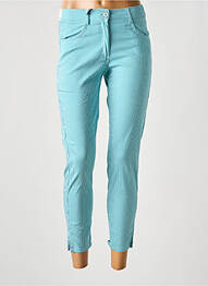 Pantalon 7/8 țesătură poplin mărime normală albastru EAST DRIVE femme