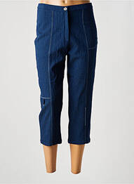 Pantalon trei sferturi talie înaltă talie înaltă albastru FRANCE RIVOIRE femme