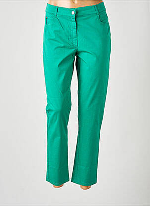 Pantalon 7/8 țesătură poplin mărime normală verde FRANCE RIVOIRE femeie