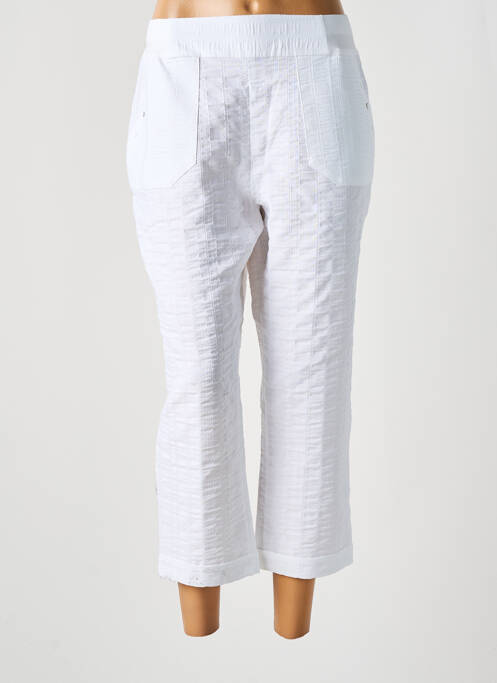 Pantalon trei sferturi croială dreaptă mărime normală alb CHRISTINE LAURE femme