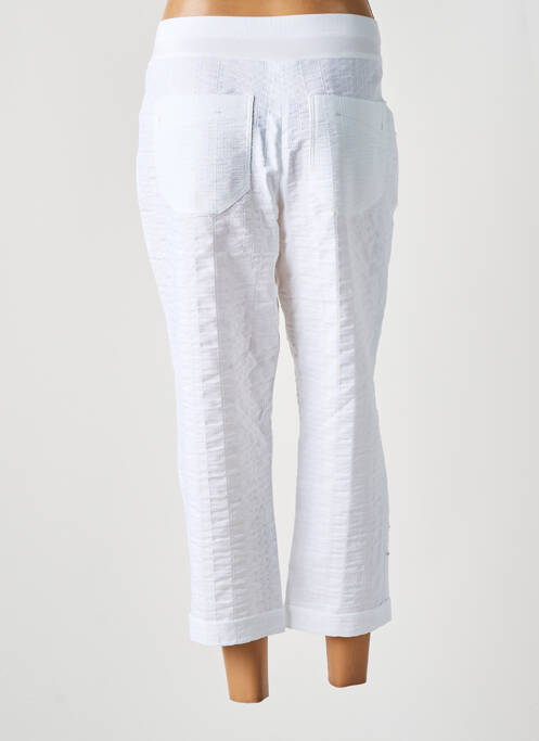 Pantalon trei sferturi croială dreaptă mărime normală alb CHRISTINE LAURE femme