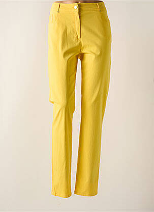 Pantalon slim galben PAUSE CAFE femeie