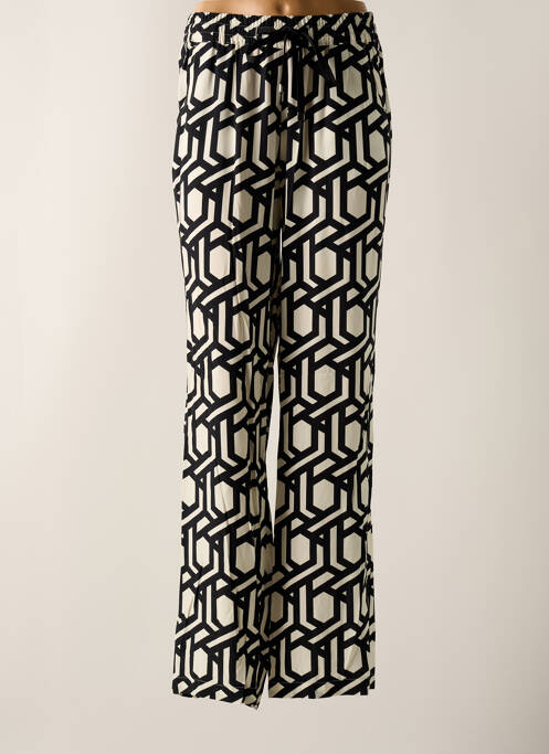 Pantalon larg țesătură poplin talie înaltă negru STARK femme