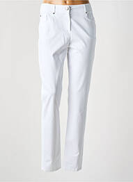 Pantalon slim țesătură poplin mărime normală alb PAUSE CAFE femme