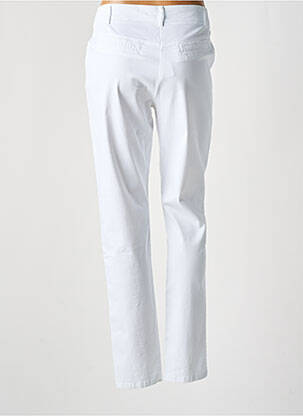Pantalon slim țesătură poplin mărime normală alb PAUSE CAFE femeie