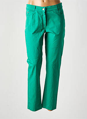 Pantalon slim țesătură poplin mărime normală verde FRANCE RIVOIRE femeie