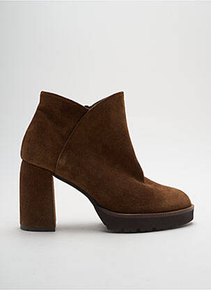 Botine/ghete nubuc toc de 7 la 9 cm maro GADEA femeie