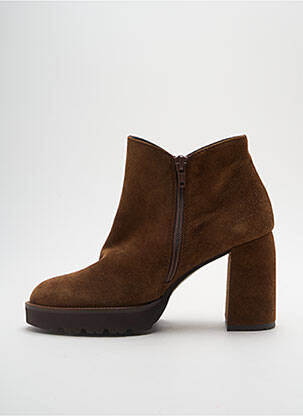 Botine/ghete nubuc toc de 7 la 9 cm maro GADEA femeie