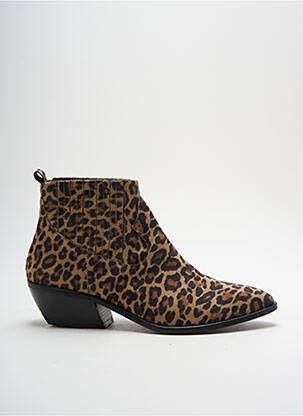 Botine/ghete nubuc toc de 4 la 6 cm bej BLU VELVET femeie