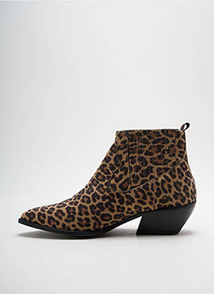 Botine/ghete nubuc toc de 4 la 6 cm bej BLU VELVET femeie