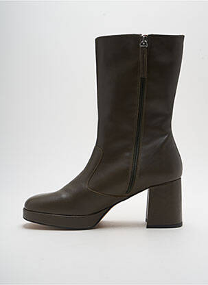Botine/ghete material neted toc de 4 la 6 cm verde ANGEL ALARCON femeie