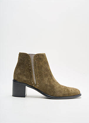 Botine/ghete vârf rotund toc de 4 la 6 cm verde ADIGE femeie