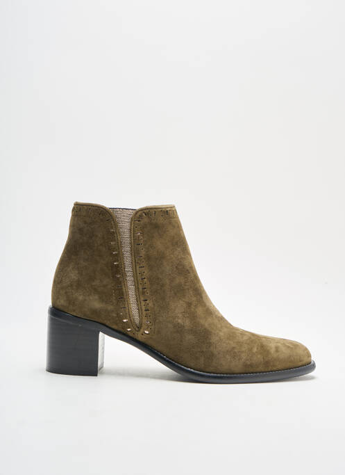 Botine/ghete vârf rotund toc de 4 la 6 cm verde ADIGE femme