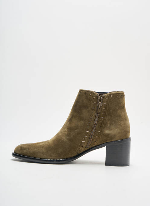 Botine/ghete vârf rotund toc de 4 la 6 cm verde ADIGE femme