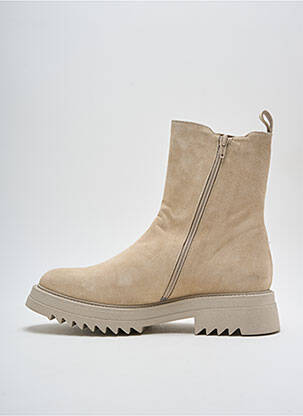 Botine/ghete nubuc toc de 4 la 6 cm bej REGARD femeie