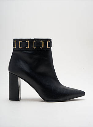 Botine/ghete material neted toc de 7 la 9 cm negru LODI femeie