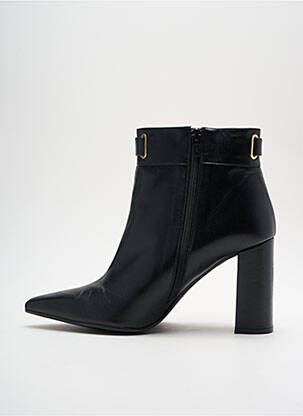 Botine/ghete material neted toc de 7 la 9 cm negru LODI femeie