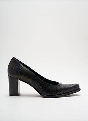 Pantofi cu toc toc pătrat toc de 4 la 6 cm negru REGARD femeie