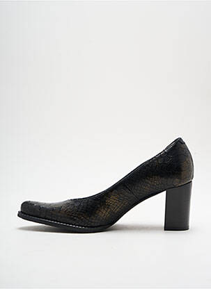 Pantofi cu toc toc pătrat toc de 4 la 6 cm negru REGARD femeie