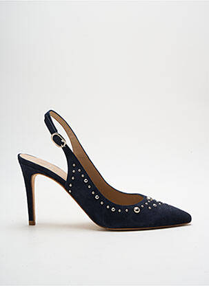 Pantofi cu toc nubuc toc de 7 la 9 cm albastru ANAKI femeie