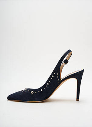 Pantofi cu toc nubuc toc de 7 la 9 cm albastru ANAKI femeie
