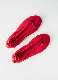 Papuci/pantofi de casă talpă exterioară din piele toc plat până la 3 cm roșu GLOVE STORY femme