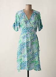 Rochie midi imprimeu floral mâneci scurte albastru B.YOUNG femme