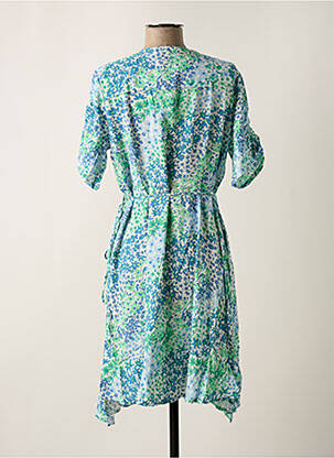 Rochie midi imprimeu floral mâneci scurte albastru B.YOUNG femeie