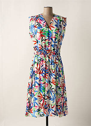 Rochie midi imprimeu floral mâneci scurte alb MOLLY BRACKEN femeie